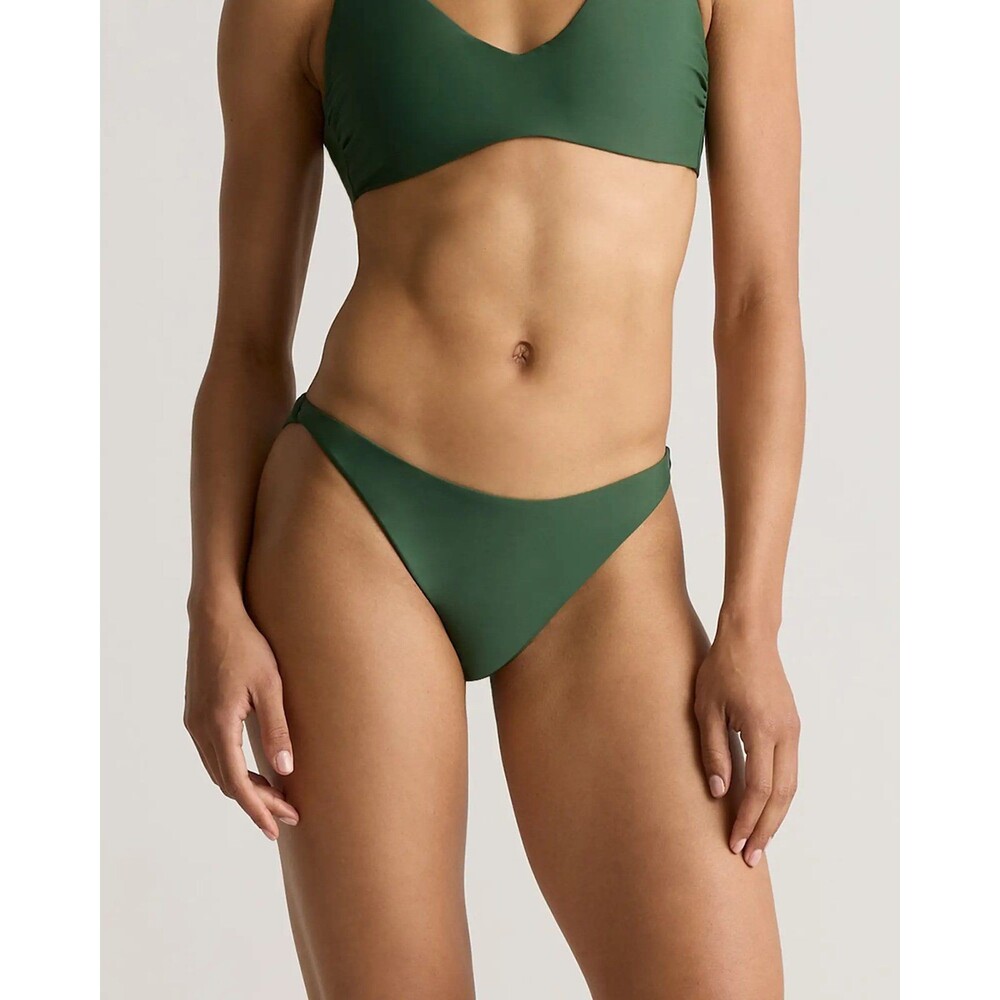 Quince Italian Low Rise Bikini Bottom Palm Green Size XS